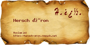 Hersch Áron névjegykártya